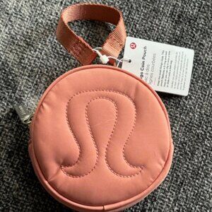 NWT LULULEMON Logo Coin Pouch - Peachy Pink Zipper closure